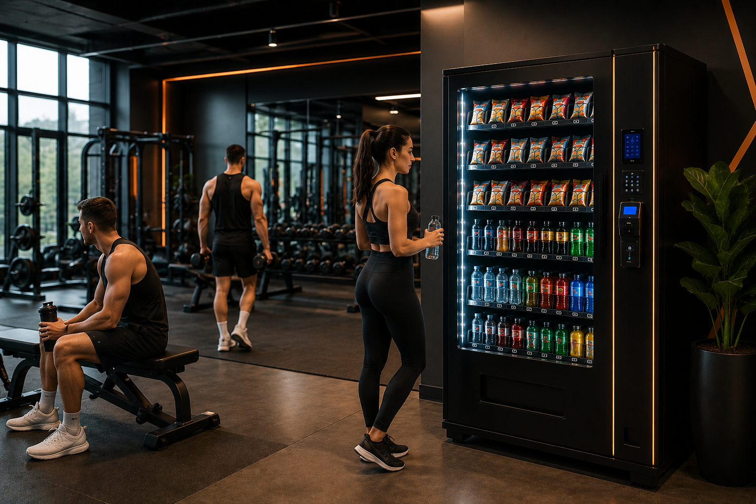 Gyms environment with premium vending