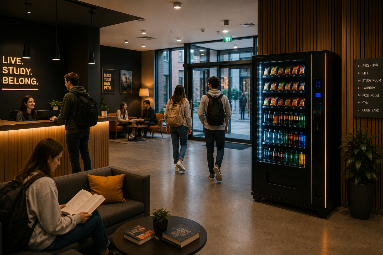 Student Accommodation environment with premium vending
